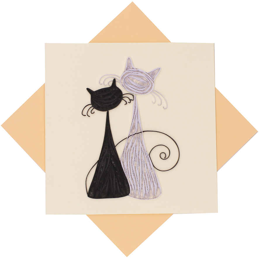Quilled Black & White Cats